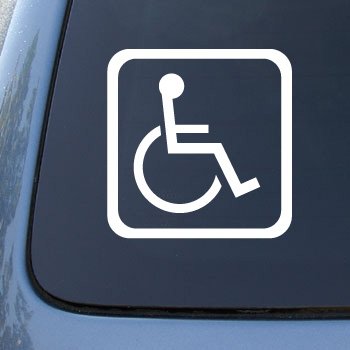 Handicapped Sign - Car, Truck, Notebook, Vinyl Decal Sticker #2305 | Vinyl Color: White