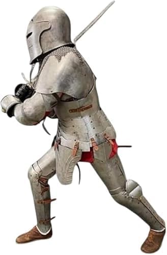 15th Century Milanese Knight Full Plate Armor Suit – Wearable Medieval Steel Armor with Helmet, Gauntlets & Greaves – LARP, Renaissance Faire, Cosplay, Display.