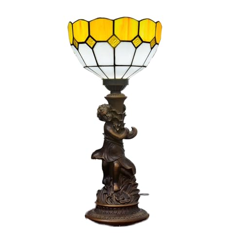 Lámpara de mesa con vidrieras, lámpara barroca, mesita de noche, lámpara de escritorio, lámpara de noche vintage, arte antiguo, regalos artesanales, sala de estar para niños, dormitorio, estudio,