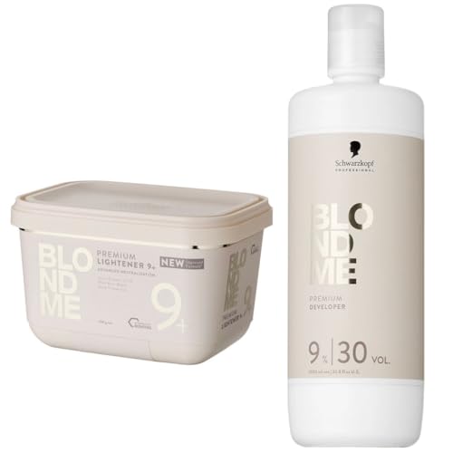 Schwarzkopf Professional – Duo Blond Me PPL9+ Polvo complejo para aclarar Premium 450 g, Lightener 9+ & Supreme Blonde Hair Quality, 30 Vol Developer 1000 ml