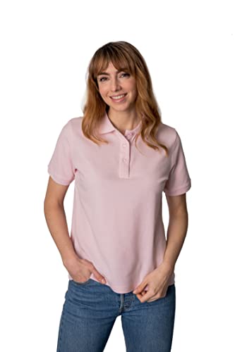 Polo Shirt Básica Manga Corta piqué Algodón Transpirable Golf Top (Rosa, L)