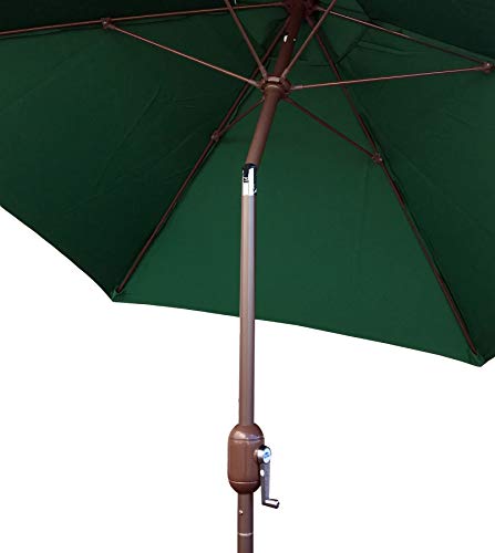 TropiShade 9 ft Bronze Aluminum Polyester Market Umbrella with Green Polyester Cover (Base not included)