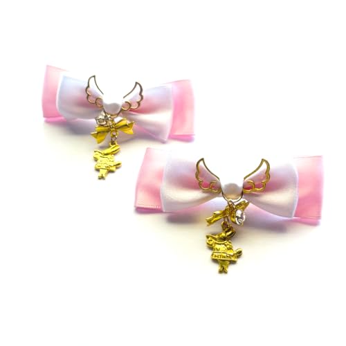 (小野寺屋/ペンギンランド)【ヘアクリップ/左右2個セット】ミニミニアリスのウサギの音楽隊【 ロリータ ゆめかわいい ゴスロリ ヘアクリップ ヘアピン ヘアアクセサリー コスプレ 量産型 地雷系】 (ホワイト×ピンク)