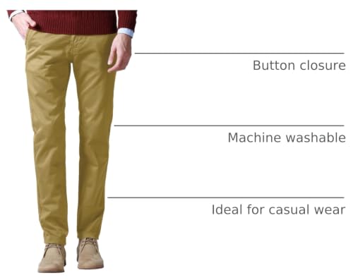 Image of Match Mens Regular-Fit Casual Flat Front Chino Pants
