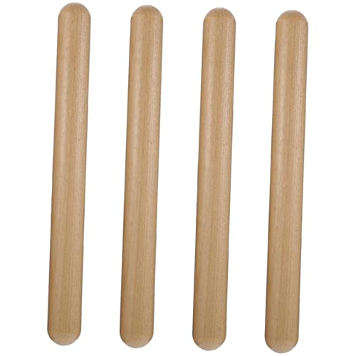 LIOOBO 4pcs African Wood Rhythm Sticks Percussion Instrument for Group Music Activities Safe Music for Teens Enhance Rhythm Techniques and Motor Skills