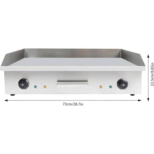 Image of Large 29-Inch Electric Flat Top Grill - Adjustable Temperature Stainless Steel Commercial Frying Pan for Restaurants & Home Use