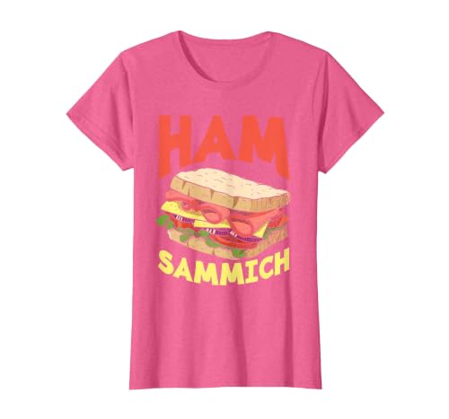 Ham Sammich Ham Sandwich Lover Funny Sandwich T-Shirt, Women, Pink Heather, X-Large