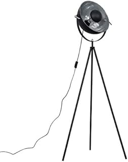 Retro Photography Style Tripod Floor Lamp in a Black Metal Finish