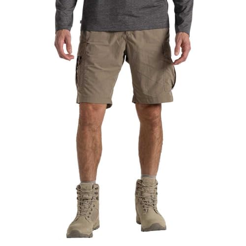 Craghoppers Men's NosiLife Cargo II Shorts with 10 pockets - Including a zip'n'clip security pocket and mobile phone pocket (UK, Waist, 38, Regular, Regular, Beige)