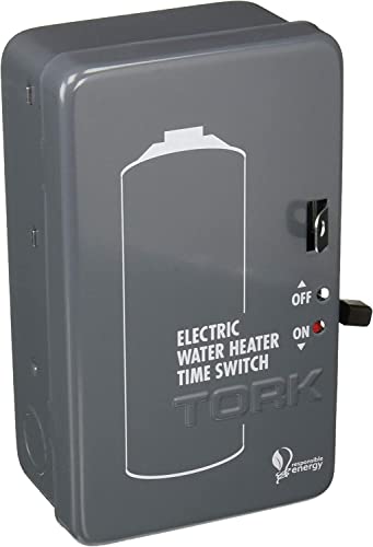 Tork NSI WH2B Mechanical Water Heater Time Switch, 24-Hour, 208/250V, 40A, DPST , Gray
