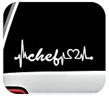 Chef Heartbeat Lifeline Decal Sticker for Car Window BG 122