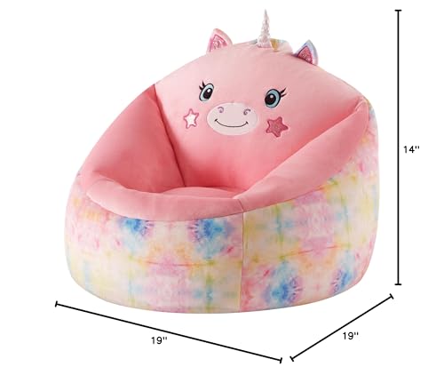 Heritage Kids Micromink Squishy Bean Bag Chair for Kids Ages 3+, Figural Unicorn - Thumbnail 7
