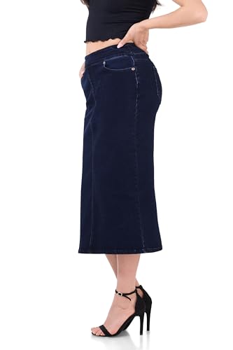 Women’s Pull-On Stretch Denim Skirt – Soft Jean Fabric, Slim Fit, High Rise, Everyday Casual Style2