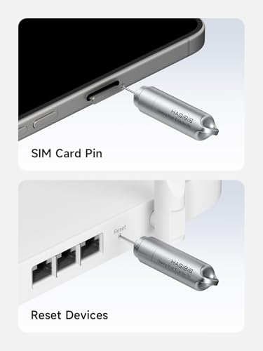 هاغي بيس اداة ازالة صينية شريحة الاتصال مع فرشاة تنظيف، 2 في 1 اي دي سي، دبابيس اخراج قابلة للحمل واعادة ضبط الابرة، قلم تنظيف لفتاحة الابرة لايفون وايربودز برو