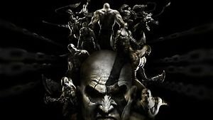 4832 God of War Warriors Man Kratos Poster Print on Canvas 24x42 inches Wall Art
