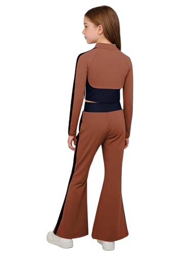 Tenue danse jazz filles exercice ensemble sport brun extensible - 2