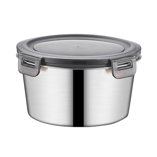 ZIDDAR Espacioso recipiente de almacenamiento de alimentos de acero inoxidable 316 para el hogar, lonchera multiusos con tapa transparente