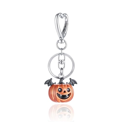 Halloween Keychain Spider Bat Pumpkin Charms with Heart Clasp Bag Charm Gothic Horror Accessories