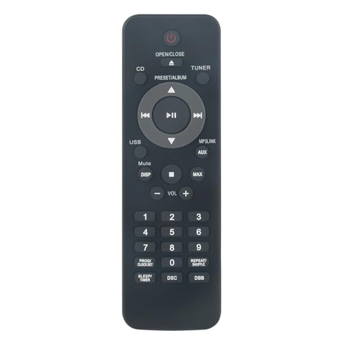 AULCMEET 996510042887 Mando a Distancia de Repuesto Compatible con el Sistema de Audio para el hogar Philips Mini Hi-Fi FWM211 FWM210 FWM210/12 FWM210/78 FWM210/55 FWM211X FWM211/37 FWM211X/77