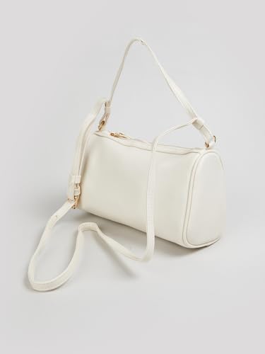 Image of Women Solid Bowler Sling Bag (Off White FS)