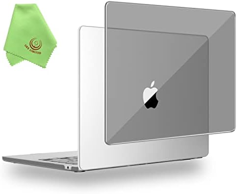 UESWILL Compatible with 2022 MacBook Air M2 13.6 inch Case Model A2681, Glossy Crystal Hard Shell Case Cover for Mac Air 13.6 with M2 chip Touch ID + Microfiber Cloth, Black