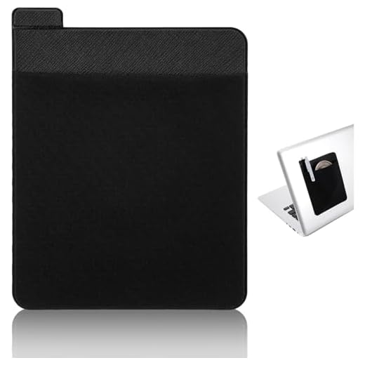 Black Adhesive Laptop Pouch, Portable External Hard Drive Carrying Case for 2.5" HDD SSD, Wireless Mouse & Cables (Black)
