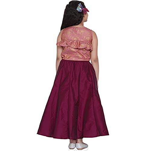 Image of Bitiya By Bhama Girl's Silk Blend Lehenga & Choli