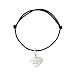 Lucchetta - Herz-Anhänger 'Ti Voglio Bene' aus 925 Sterling Silber mit Zirkonia, Schwarzes umweltfreundliches anpassungsfähiges Armband, Silber-anhänger Damen Mädel Mädchen