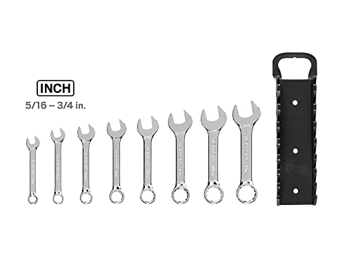 Tekton Stubby Combination Wrench Set, 8-Piece (5/16-3/4 In.) - Holder | Wrn01066 #TOP2