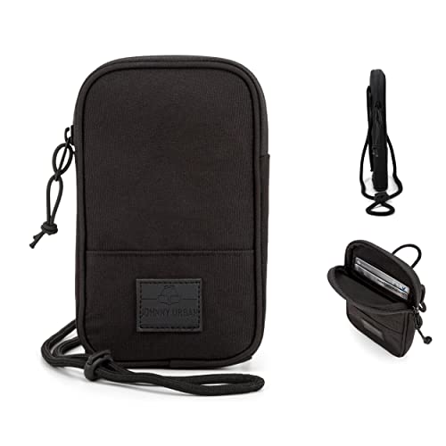 JOHNNY URBAN Bolsa Bandolera Pequeña Hombre y Mujer Negra - Josh - Bolso Porta para Trabajo, Festival y Viaje - Mini Bolso para Movil - Impermeable