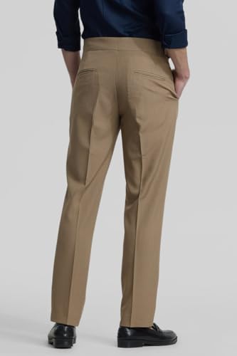 Image of SNITCH Plain Brown Slim Fit Trousers