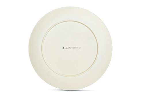 Aquaterra Living Bamboo Dinner Plate Set With Fish Designs- Set Of 6, 10" Indoor Or Outdoor Plates #TOP1