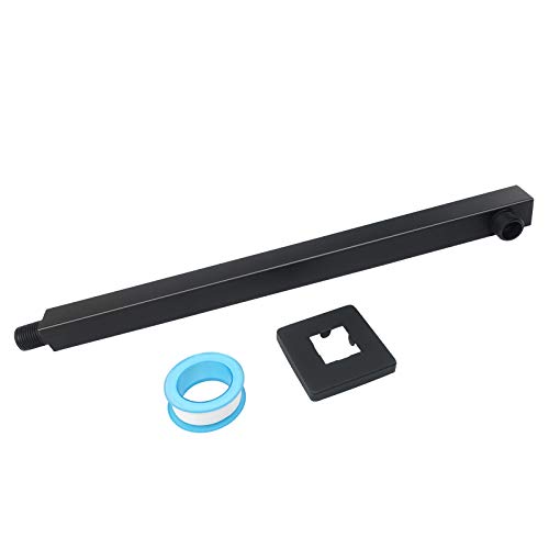 Nearmoon 16 Inch Shower Arm, Rain Shower Head Extension Extender, With Flange And Teflon Tape, Made Of Thicken Stainless Steel For Bathroom Rainfall Showerhead (Matte Black) #TOP4