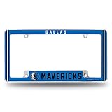 Rico Industries NBA Dallas Mavericks Classic 12" x 6" Chrome All Over Automotive License Plate Frame for Car/Truck/SUV
