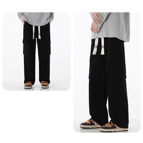 Baggy Jeans Men Drawstring Loose Fit Y2K Cargo Pants Denim Skateboard Baggy Pants Hip Hop Jeans Streetwear2