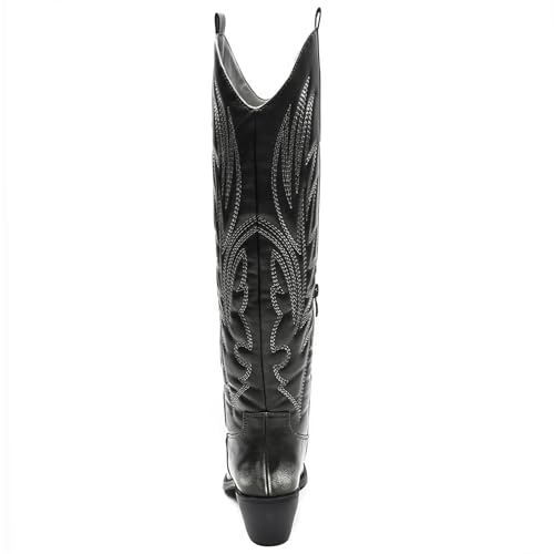 Image of GLOBALWIN Women's The Western Cowboy Cowgirl Embroidered Knee High Boots