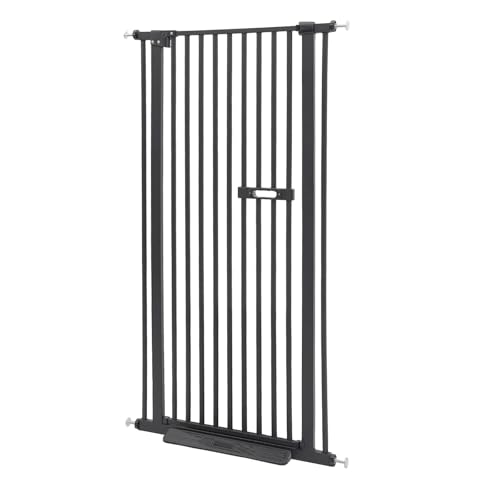Griglia di protezione per animali domestici extra alta 150 cm, griglia per scale estensibile senza foratura, griglia di protezione per cani e gatti, sicurezza per bambini con porta a chiusura