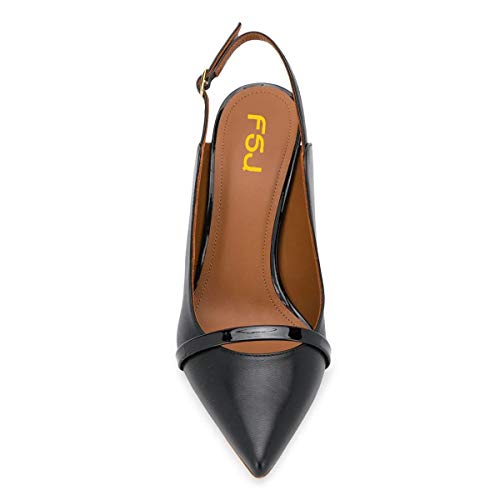 FSJ Women Classy Pointed Toe Thin High Heel Slingback Pump Office Prom Dress Shoes Size 4-15 US4