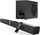 GarageRock Soundbar with Subwoofer for TV, 120W 2-in-1 Soundbar Home Theater System with Wired Subwoofer, 1 Set of Sound System with Deep Bass&Volume Boost&3 EQ Mode, Bluetooth 5.3/ARC/OPT/AUX