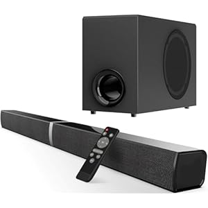 GarageRock Soundbar with Subwoofer for TV, 120W 2-in-1 Sound Bar Surround Sound System with Wired Subwoofer, 1 Set of Sound Bar for TV with Deep Bass&Volume Boost&3 EQ Mode, Bluetooth 5.3/ARC/OPT/AUX