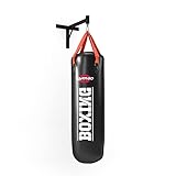 GYM80 - Microfiber Leder Boxsack | Professioneller Box Sack aus Leder mit Wandhalterung für Training zuhause | Punching Bag Heimtrainer für Erwachsene | Maße: 45x120cm
