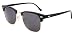 FEISEDY Vintage Half Frame Sunglasses For Men Women Classic Brand Sun Glasses Light Black