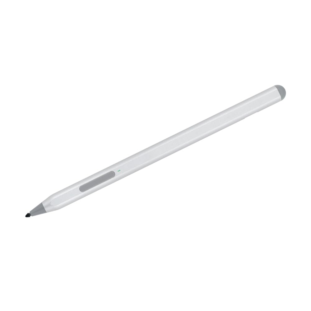 Surface 用 タッチペン 選択/消しゴムボタンを搭載 アクティブタッチペン 交換用ペン先2個付属 ホワイト Z0339