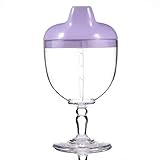 Baby cup party goblet Baby Sippy Cup Wine Glass Beverage Mug Milk Bottle with Lid Baby Plastic Goblet Sippy cup wine glass for Baby Kids Birthday Party Christmas New Year Celebrating (Purple)