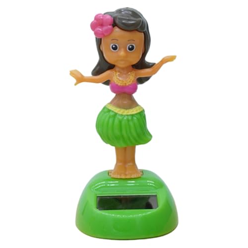 Ornamenti per cruscotto solare - Bobblehead ad energia solare | Decorazioni per cruscotto con figura della ragazza hawaiana oscillante ad energia solare | Scuotendo Gonna in
