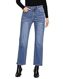 GRAPENT Wide Leg Jeans - Women's Straight Leg Pants, Ankle Jeans, Medium Blue, Size 12 to 14