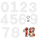 10 Inch Number Cake Mold Baking Forms Moulds,9 Pieces 0-8 Cake Number Stencils,Number Cake Pans,Flat Plastic Mold Numerical Templates Cutting for DIY Cakes/Cookies