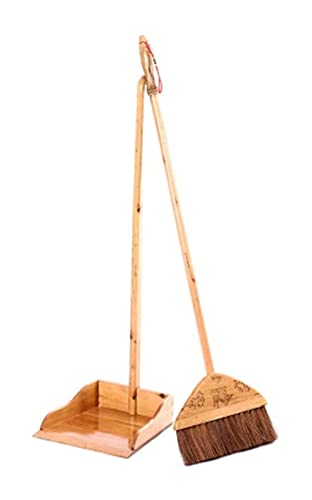 Pelle et balai doux en bois massif pour balayer sans se baisser