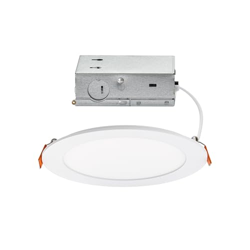 East Grove Home Builder Essential 4.25in Cutout 650 Lumens Round LED Recessed Light and Housing for...