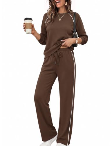 Ekoauer Lounge Sets for Women 2 Piece Matching Outfits Brown Medium — view 2